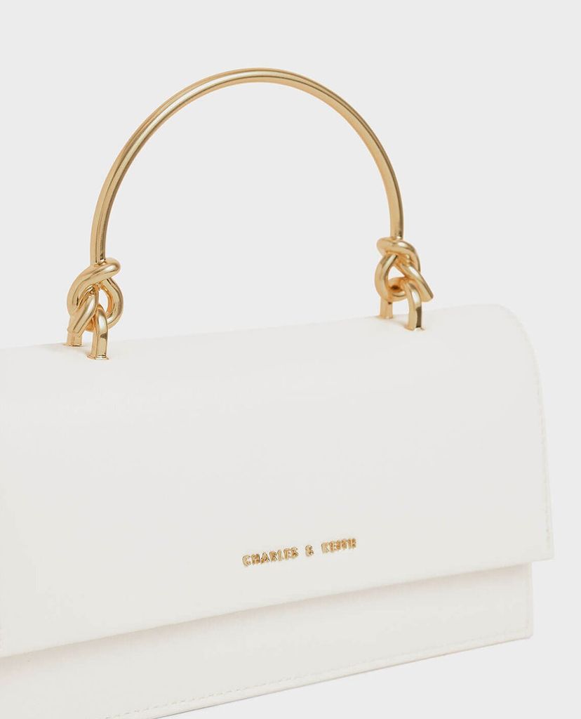 CHARLES & KEITH - Ví cầm tay nữ chữ nhật Metallic Handle