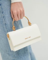 CHARLES & KEITH - Ví cầm tay nữ chữ nhật Metallic Handle
