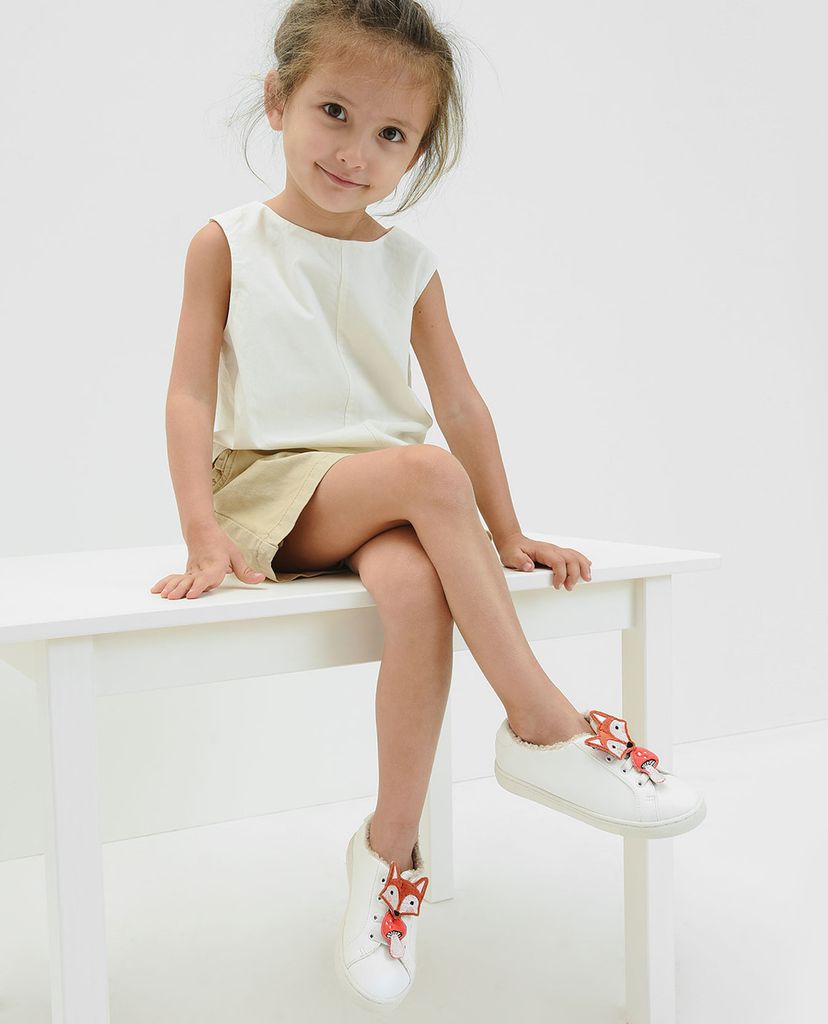 CHARLES & KEITH - Giày thể thao trẻ em có họa tiết hình cáo Girls' Fox Character