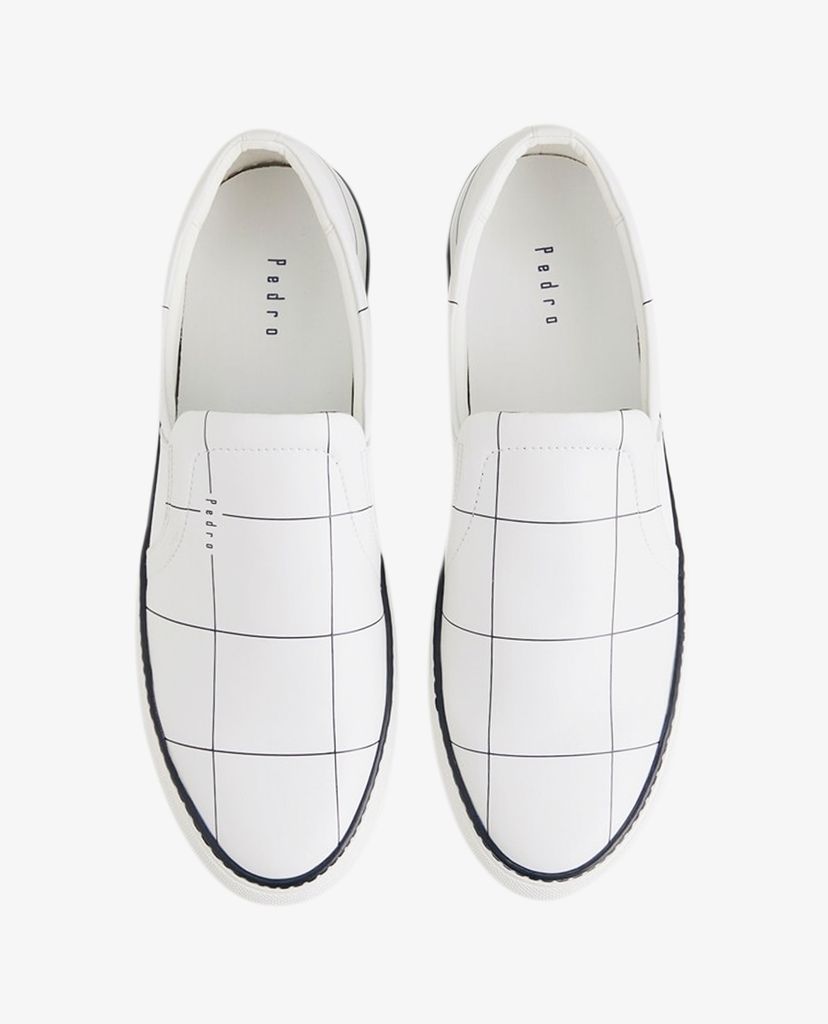 PEDRO - Giày slip on nam ô kẻ Pane Checks