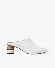 PEDRO - Giày cao gót đế tròn mũi nhọn Stone Wood Mules