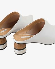 PEDRO - Giày cao gót đế tròn mũi nhọn Stone Wood Mules