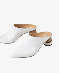 PEDRO - Giày cao gót đế tròn mũi nhọn Stone Wood Mules