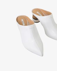 PEDRO - Giày cao gót đế tròn mũi nhọn Stone Wood Mules