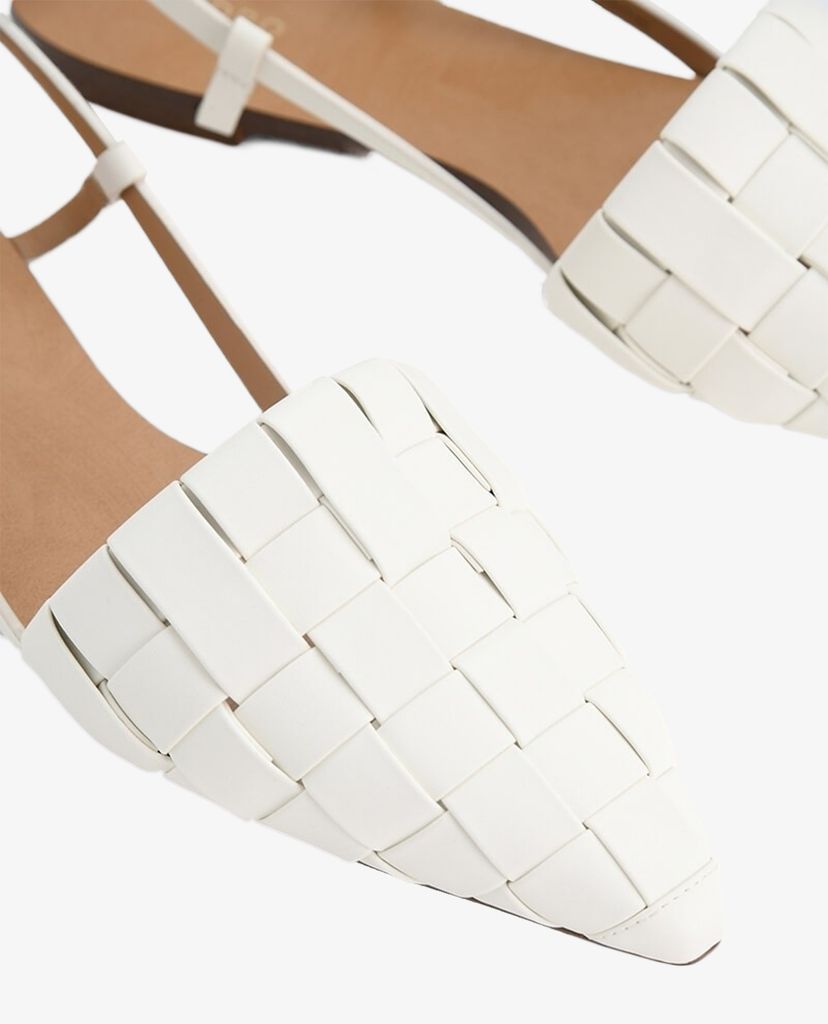 PEDRO - Giày đế bệt nữ mũi nhọn Braided Slingback
