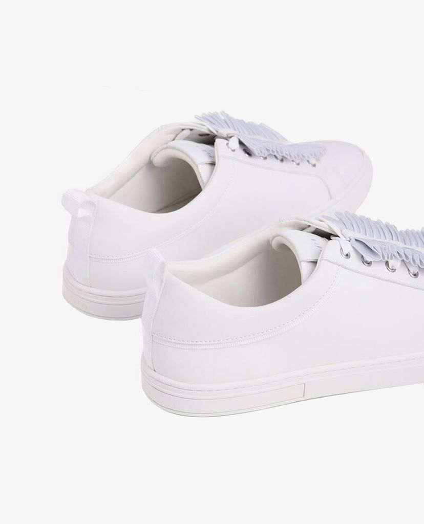 Giày sneaker nữ cổ thấp Pleats Embellished Glitter