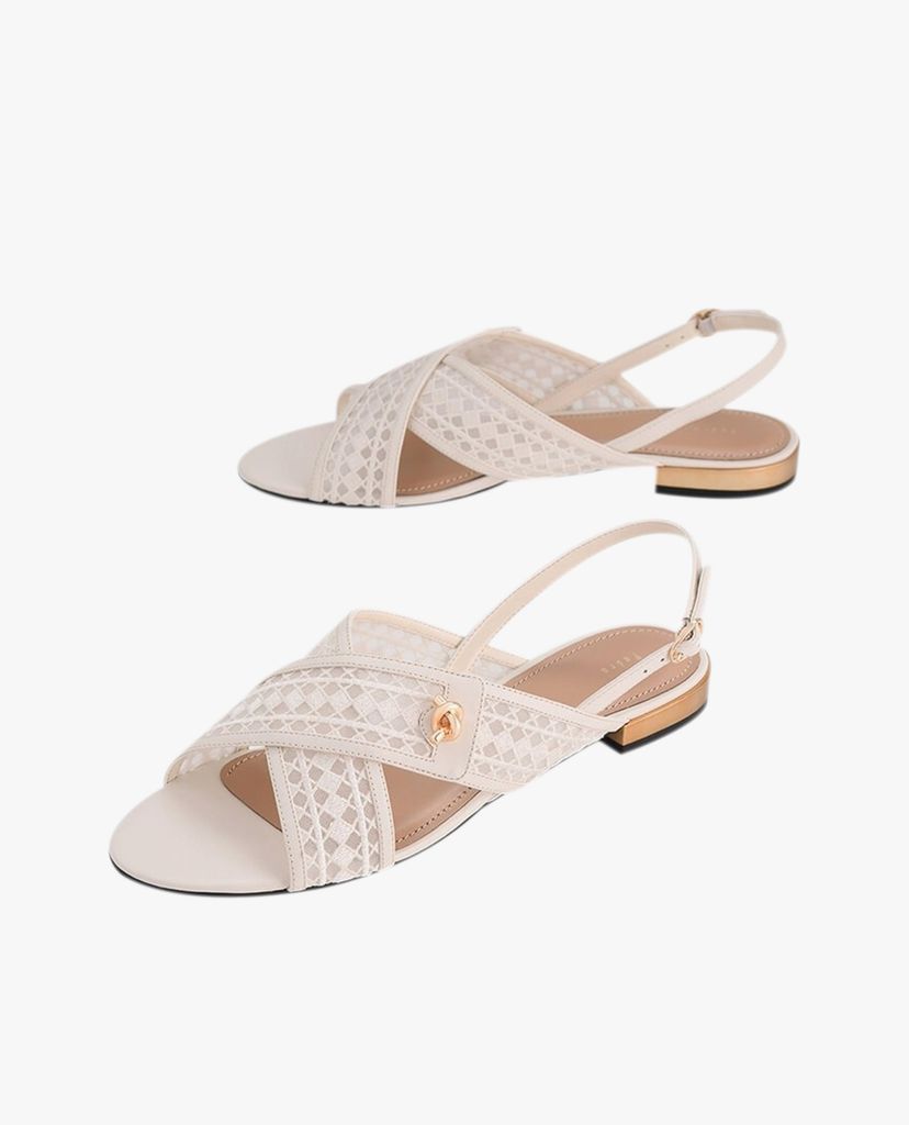 PEDRO - Giày sandal nữ quai chéo Mesh Slingback