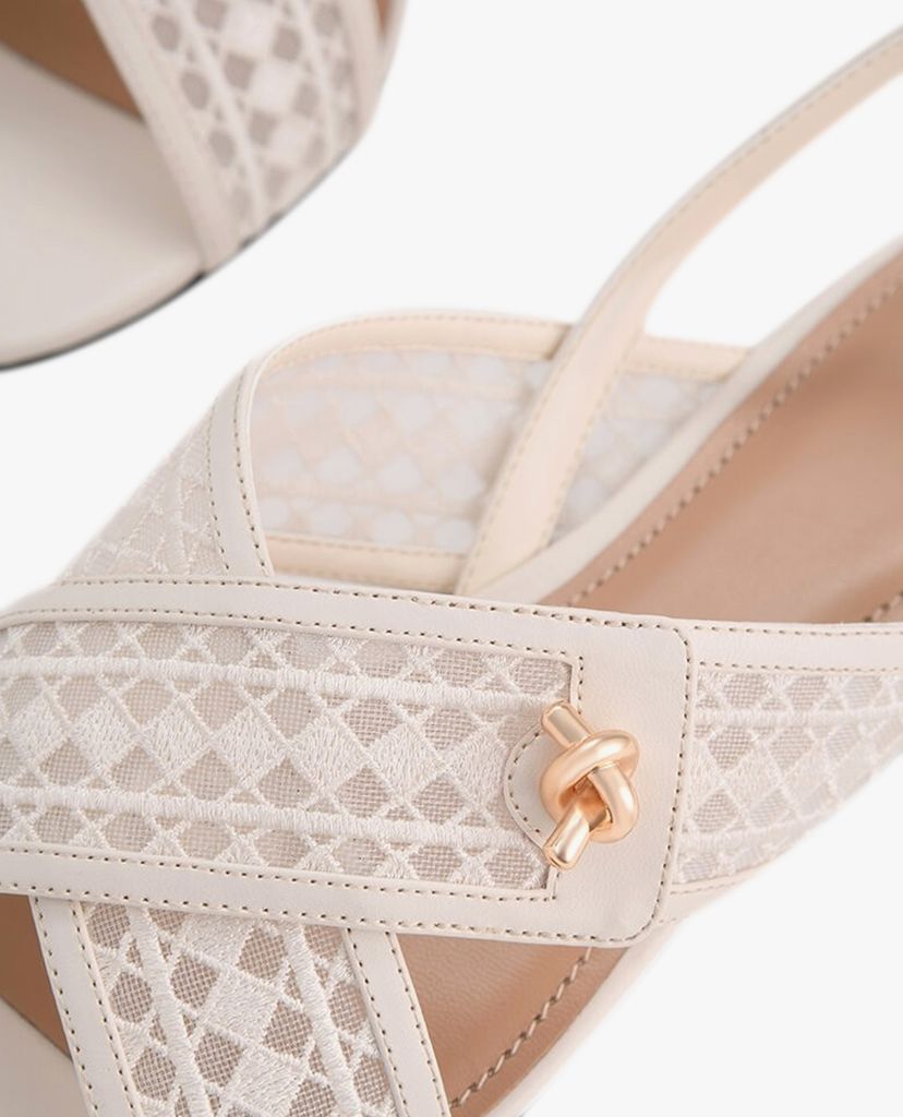 PEDRO - Giày sandal nữ quai chéo Mesh Slingback