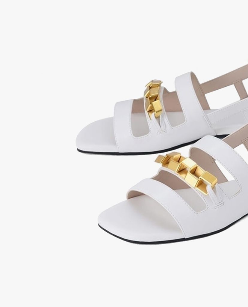 PEDRO - Giày sandal nữ quai ngang Gold Embellished