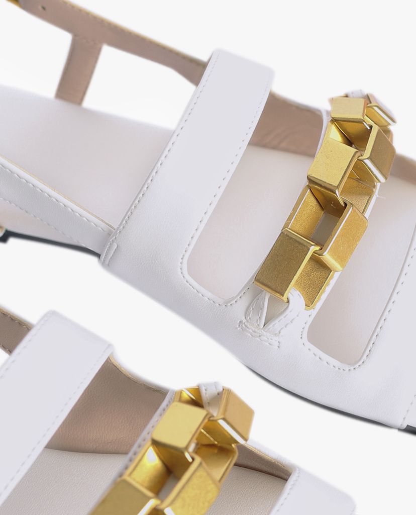 PEDRO - Giày sandal nữ quai ngang Gold Embellished