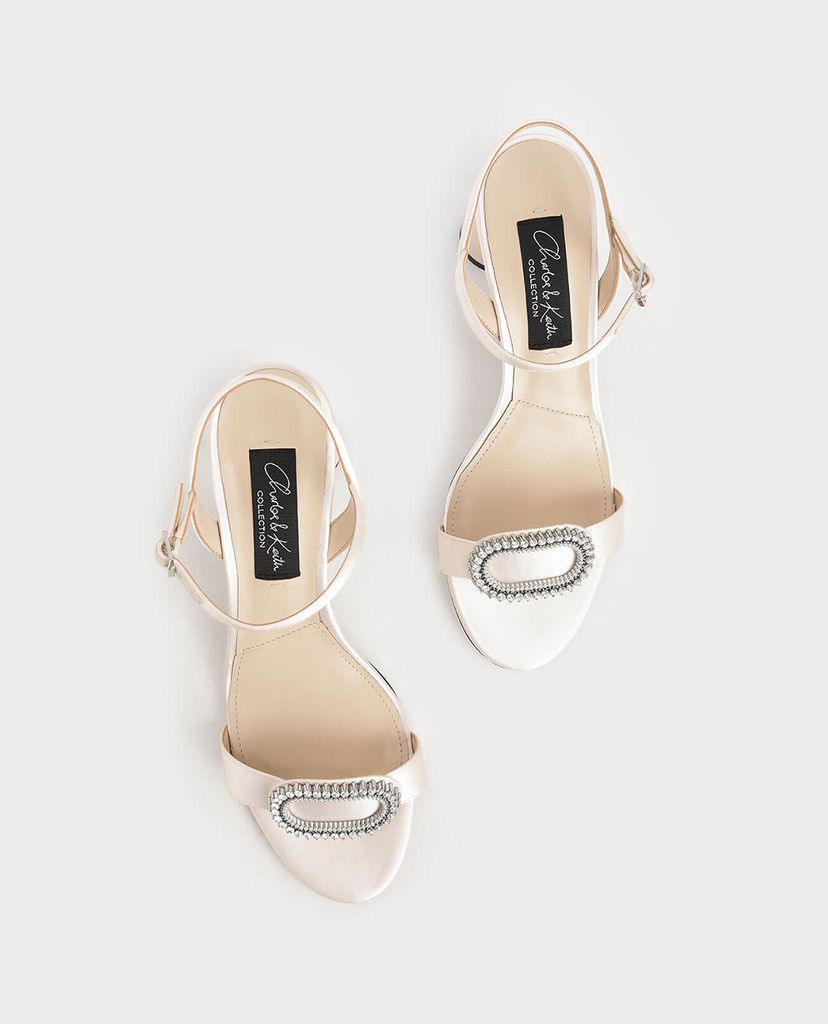 CHARLES & KEITH - Giày sandal cao gót quai ngang Wedding Collection