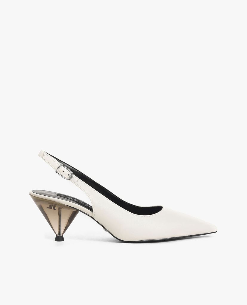 CHARLES & KEITH - Giày cao gót mũi nhọn Leather Cone