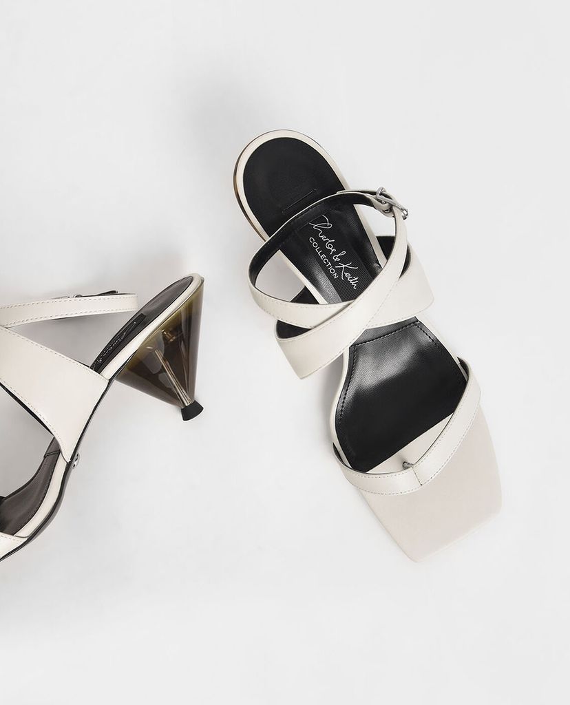 CHARLES & KEITH - Giày cao gót quai ngang Leather Cone