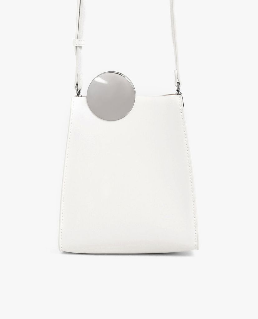 CHARLES & KEITH - Túi đeo chéo nữ hình thang Chrome Detail Leather