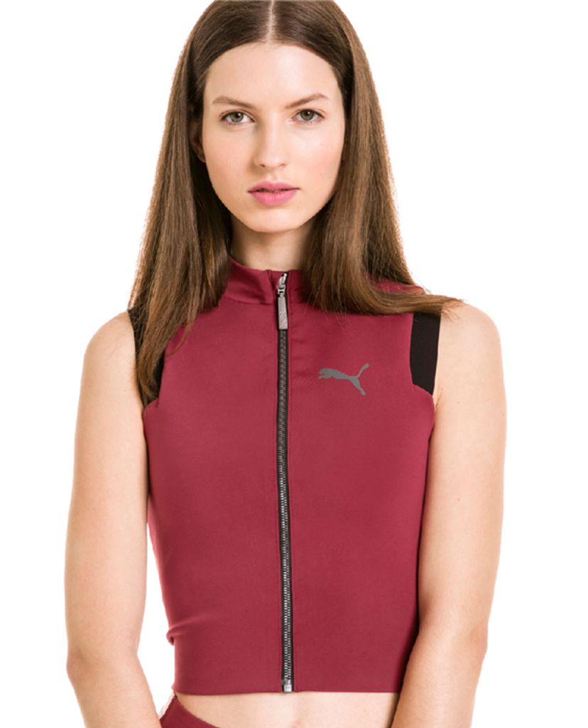 PUMA - Áo croptop nữ phối zip SG x PUMA