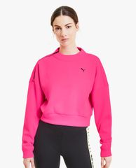 PUMA - Áo sweater nữ cổ tròn tay dài Brave Zip Crew Neck Training