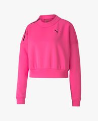 PUMA - Áo sweater nữ cổ tròn tay dài Brave Zip Crew Neck Training