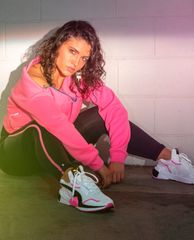 PUMA - Áo sweater nữ cổ tròn tay dài Brave Zip Crew Neck Training