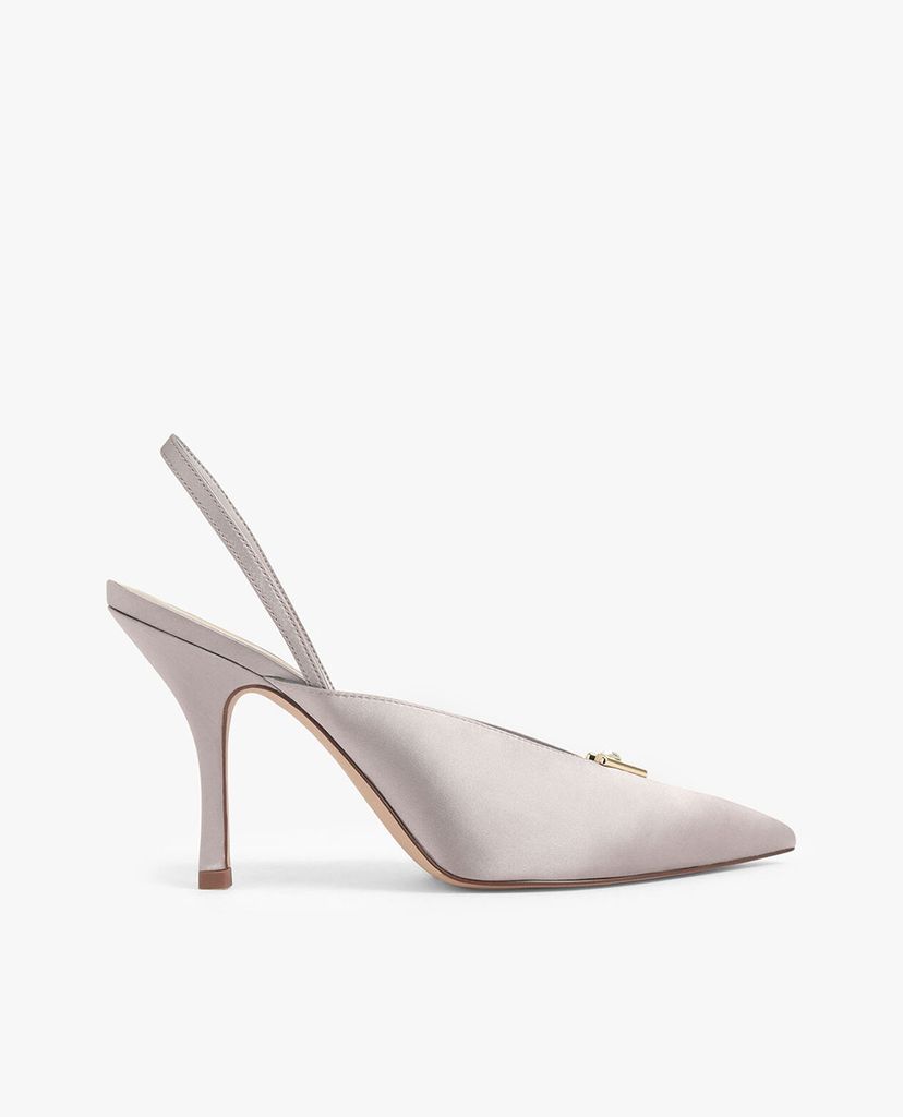 CHARLES & KEITH - Giày cao gót mũi nhọn Satin Embellished Slingback