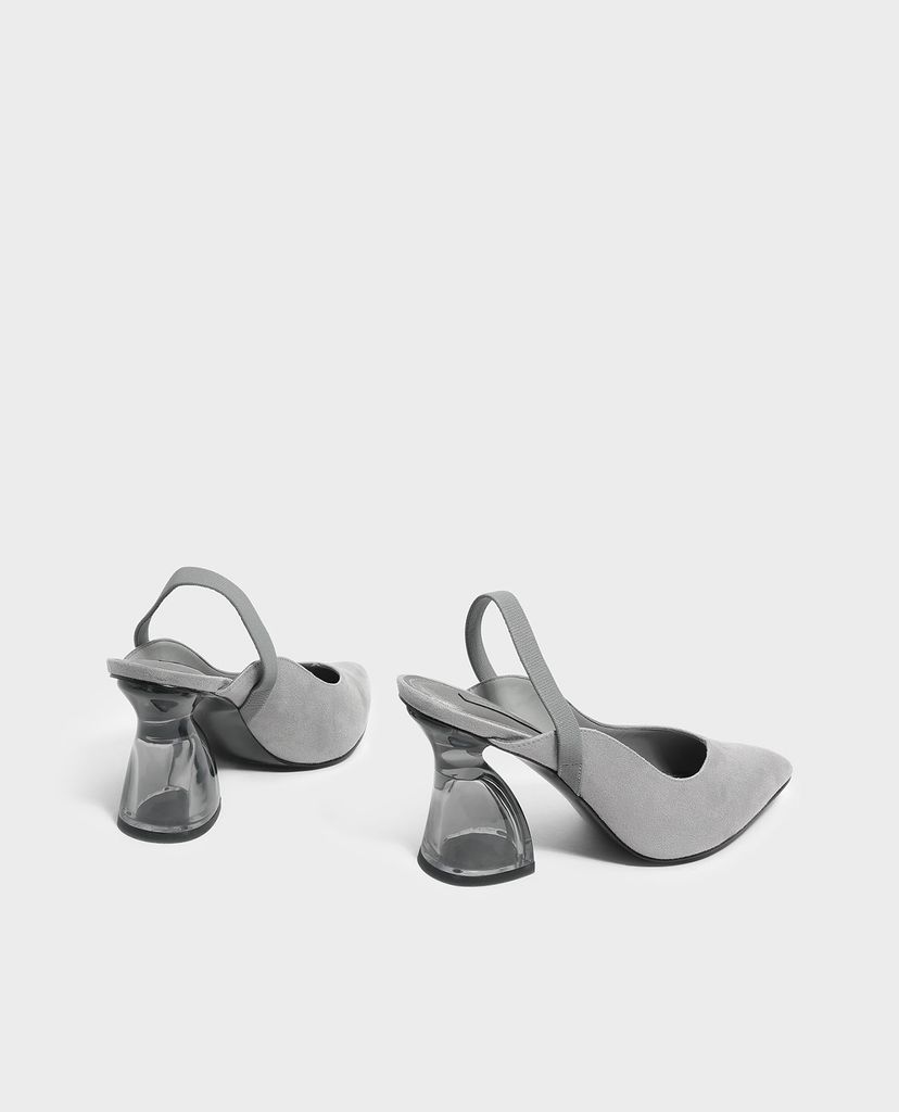 CHARLES & KEITH - Giày cao gót mũi nhọn Lucite Sculptural