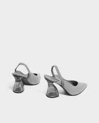 CHARLES & KEITH - Giày cao gót mũi nhọn Lucite Sculptural