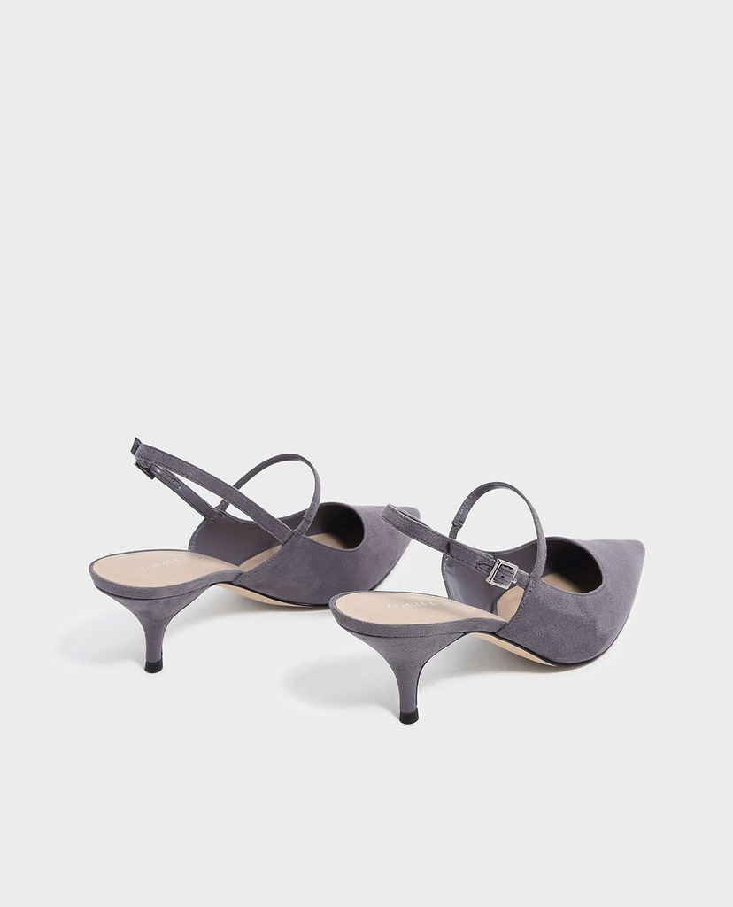 CHARLES & KEITH - Giày cao gót mũi nhọn Slingback Kitten