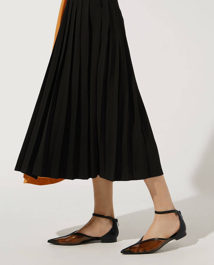 CHARLES & KEITH - Giày đế bệt nữ mũi nhọn See Through Effect Flat