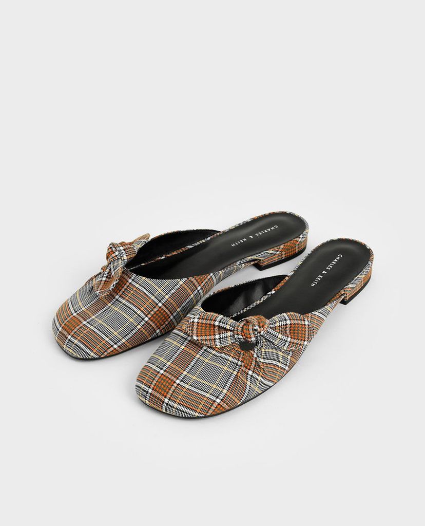 CHARLES & KEITH - Giày mules nữ mũi tròn Knotted Fabric