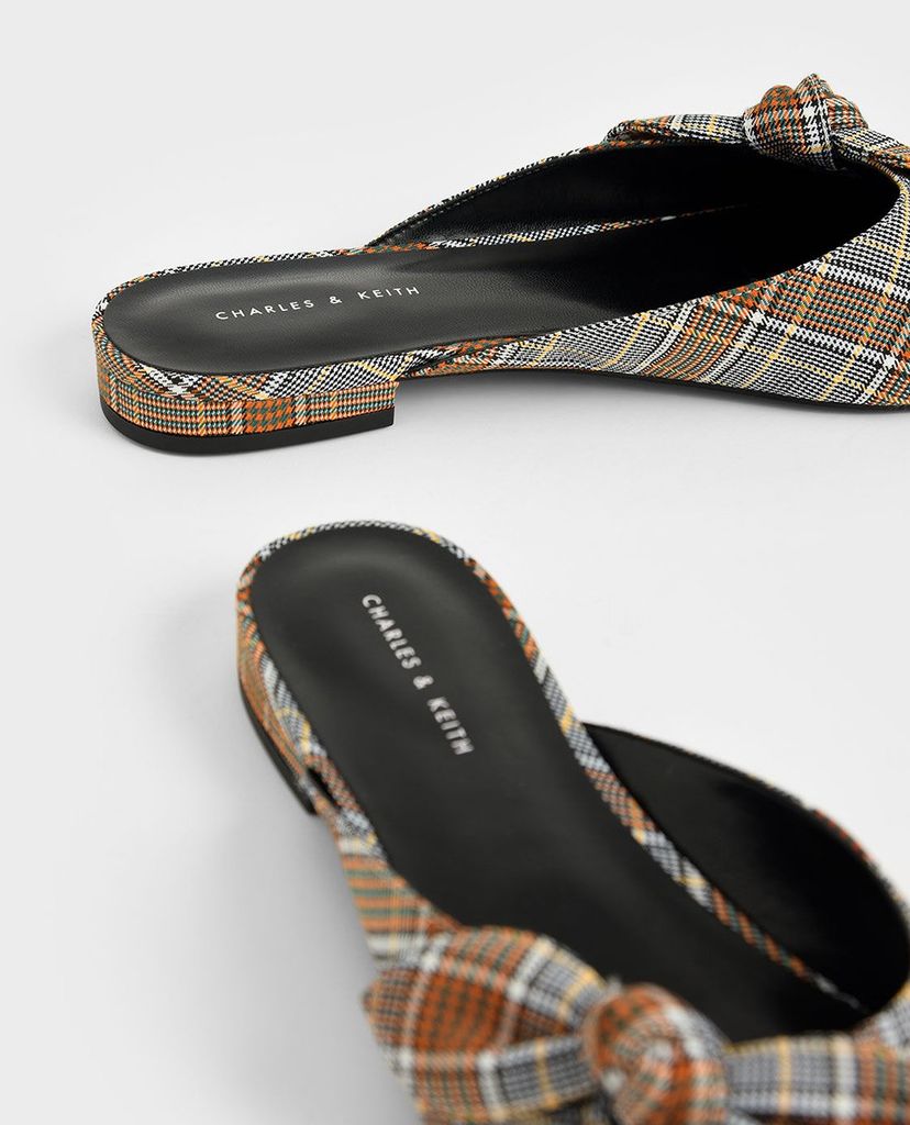 CHARLES & KEITH - Giày mules nữ mũi tròn Knotted Fabric