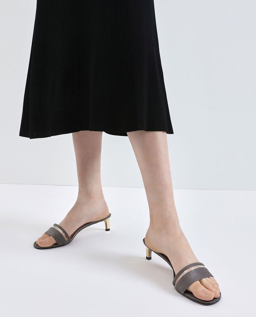 CHARLES & KEITH - Giày cao gót quai ngang Clear Strap Kitten