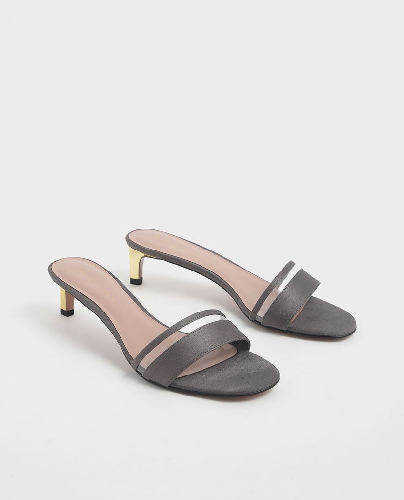 CHARLES & KEITH - Giày cao gót quai ngang Clear Strap Kitten