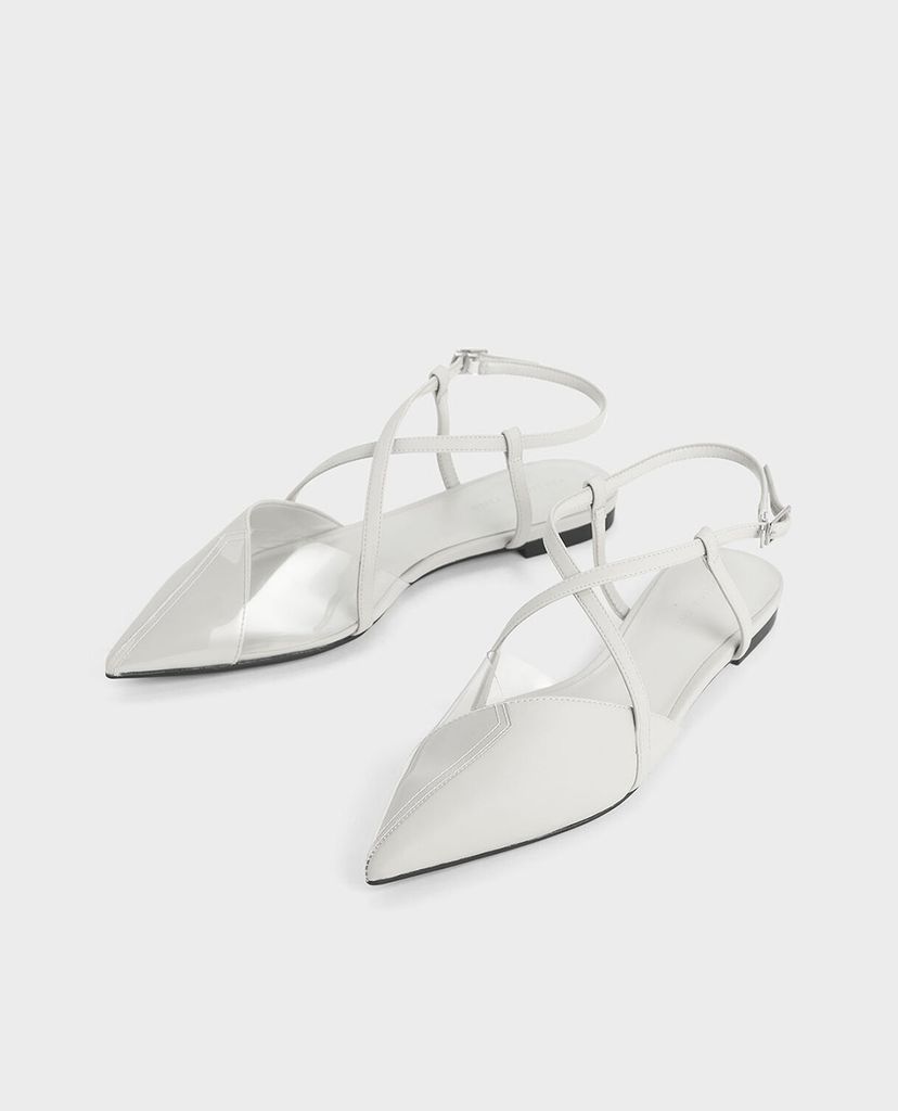 CHARLES & KEITH - Giày đế bệt See Through Effect Criss Cross