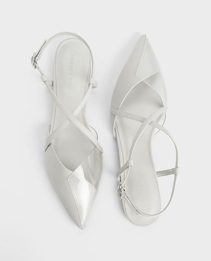 CHARLES & KEITH - Giày đế bệt See Through Effect Criss Cross