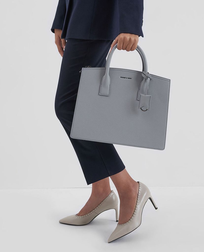 CHARLES & KEITH - Túi đeo vai nữ chữ nhật Large Structured