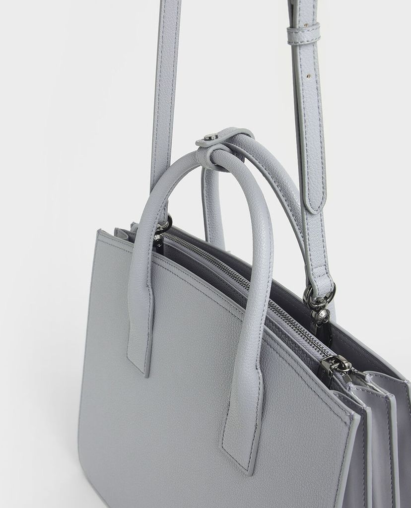 CHARLES & KEITH - Túi đeo vai nữ chữ nhật Large Structured