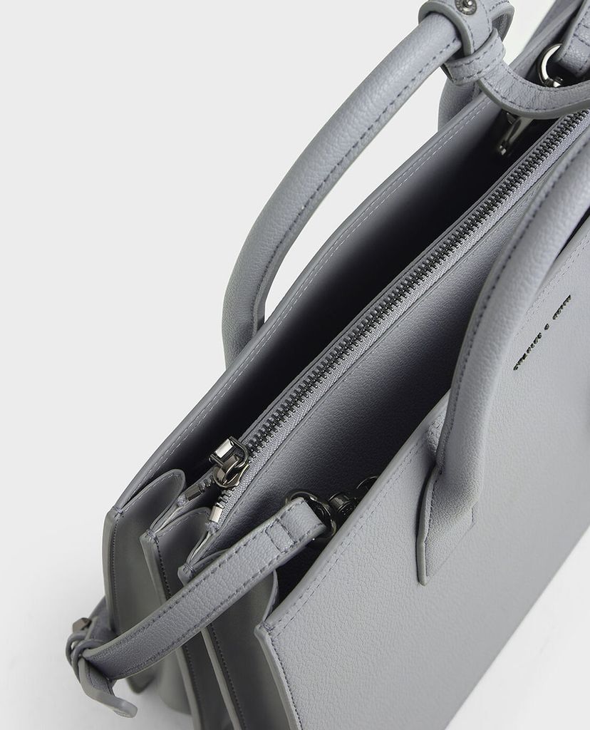CHARLES & KEITH - Túi đeo vai nữ chữ nhật Large Structured