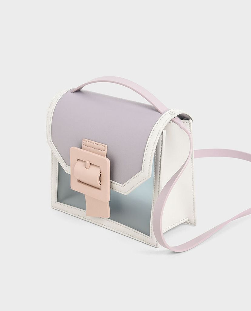 CHARLES & KEITH - Túi đeo vai phom vuông See Through Effect