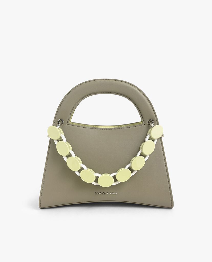 CHARLES & KEITH - Túi xách tay hình thang Acrylic Top Handle Sculptural