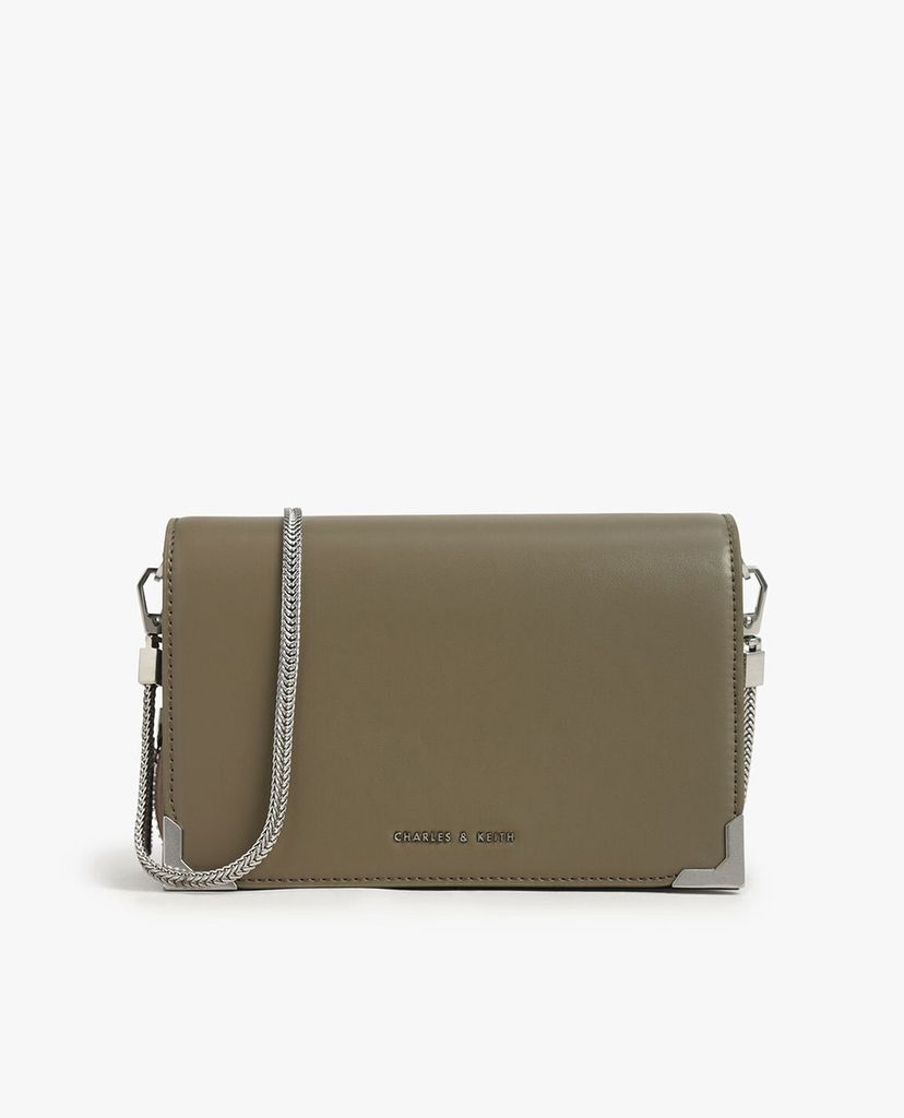 CHARLES & KEITH - Túi đeo chéo chữ nhật Metallic Edge