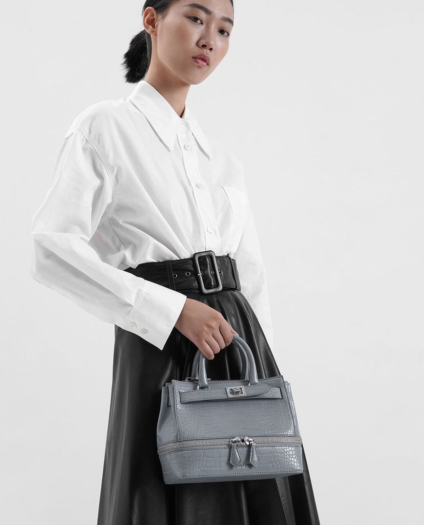 CHARLES & KEITH - Túi đeo vai Two Way Zip Structured