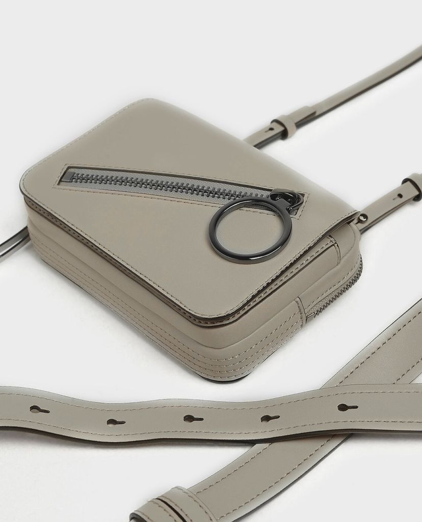 CHARLES & KEITH - Túi đeo chéo Ring Zip Pocket Two Way Belt
