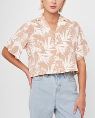 GIGI - Áo sơ mi nữ phom croptop hiện đại Lapel Collar