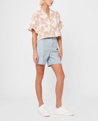 GIGI - Áo sơ mi nữ phom croptop hiện đại Lapel Collar
