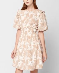 GIGI - Đầm mini tay ngắn cổ tròn hở lưng thời trang