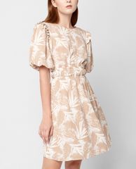GIGI - Đầm mini tay ngắn cổ tròn hở lưng thời trang