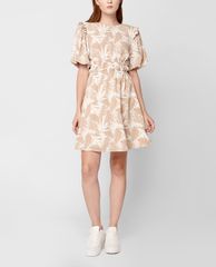 GIGI - Đầm mini tay ngắn cổ tròn hở lưng thời trang