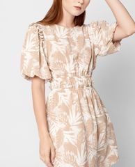 GIGI - Đầm mini tay ngắn cổ tròn hở lưng thời trang