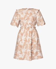 GIGI - Đầm mini tay ngắn cổ tròn hở lưng thời trang
