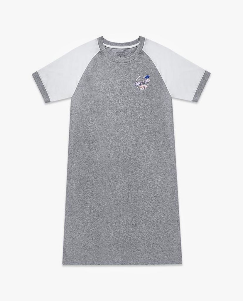SKECHERS - Đầm mini cổ tròn ngắn tay phom suông thời trang