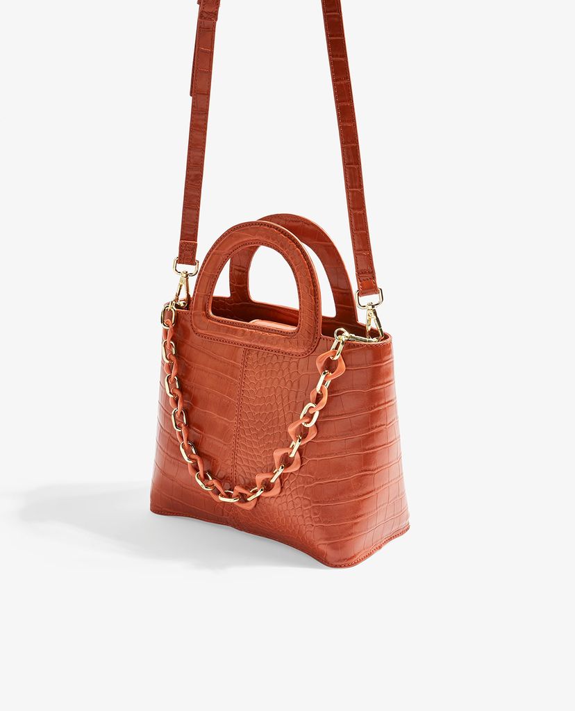 TOPSHOP - Túi xách tay nữ phom vuông TIA Crocodile Grab